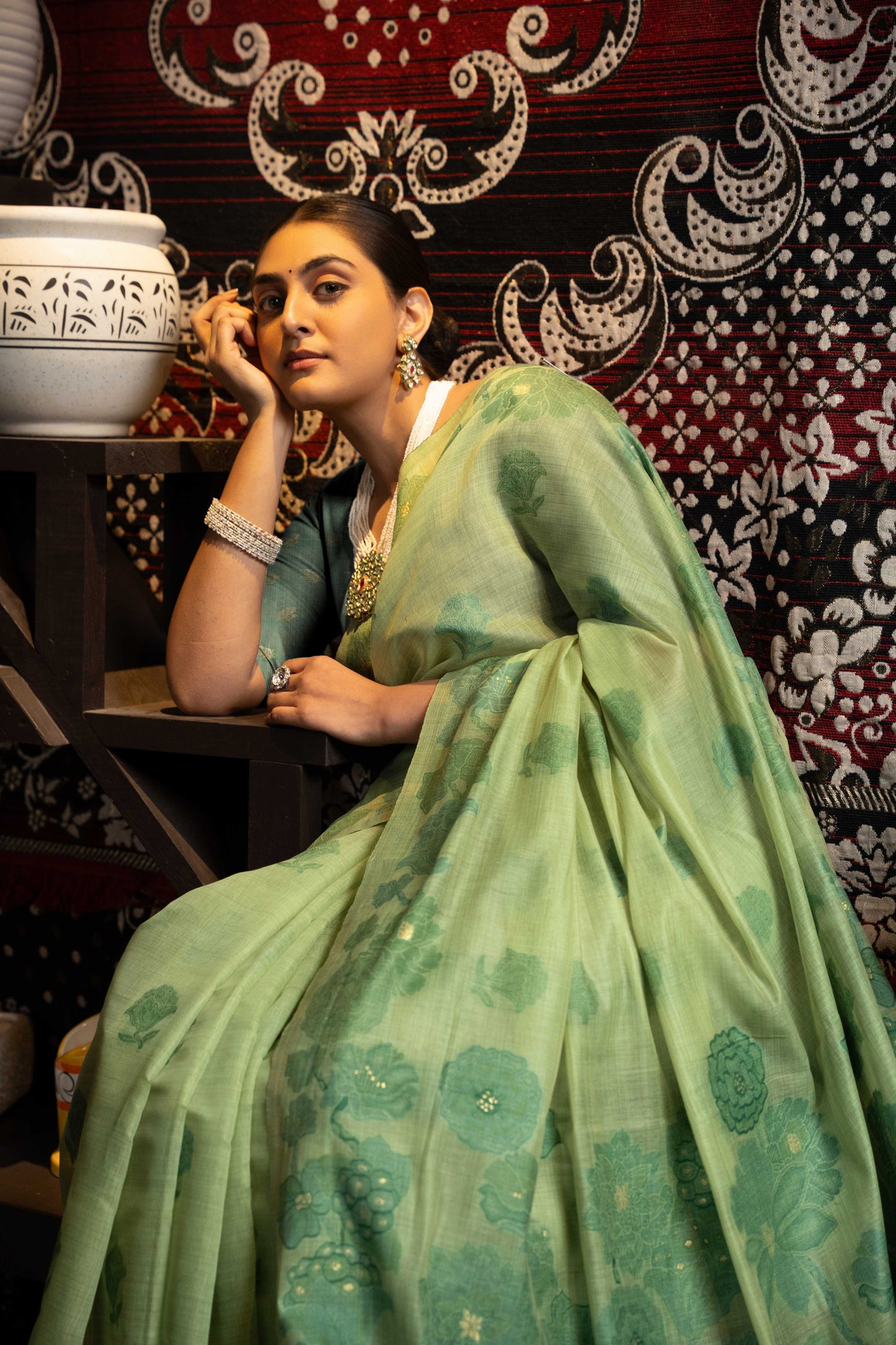Beige Mul Cottan Silk Apoorva Jamdani Sarees