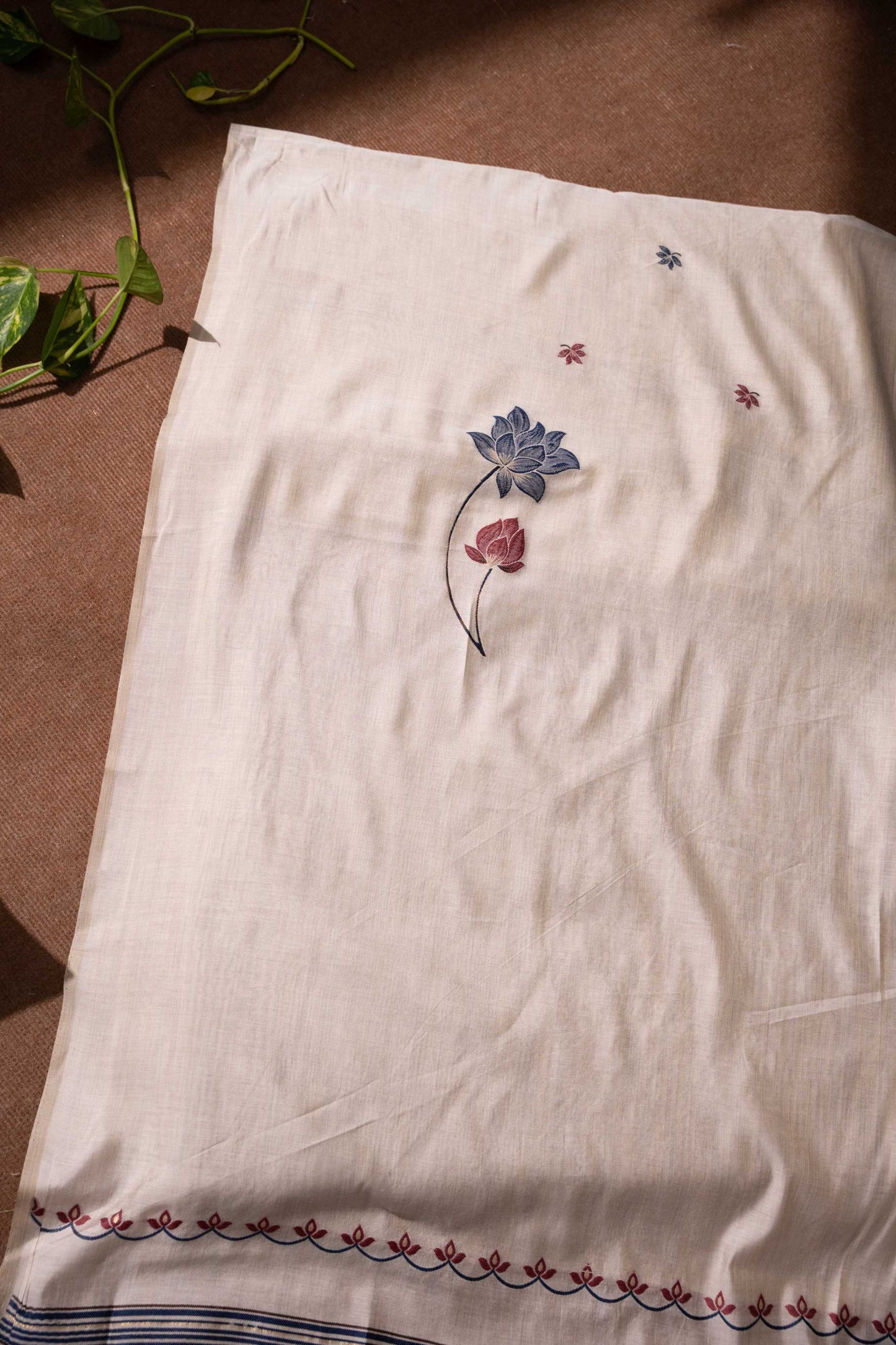 JAMDANI MUL COTTAN SILK 3piece Unstiched Suit- Top, Bottom & Dupatta.