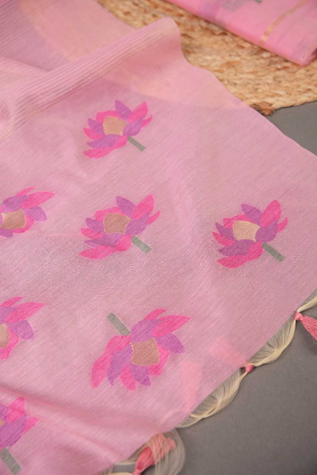 JAMDANI MUL COTTAN SILK 3piece Unstiched Suit- Top, Bottom & Dupatta