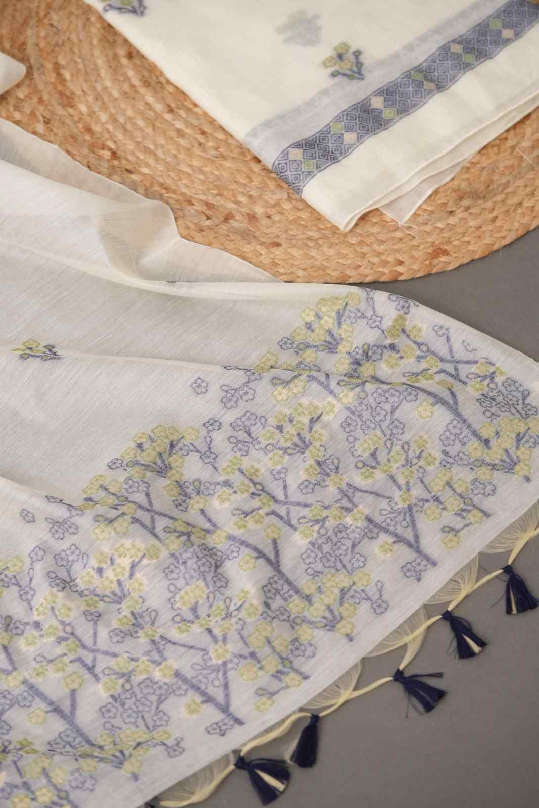 JAMDANI 3-Piece Unstitched Suit- Top, Bottom & Dupatta