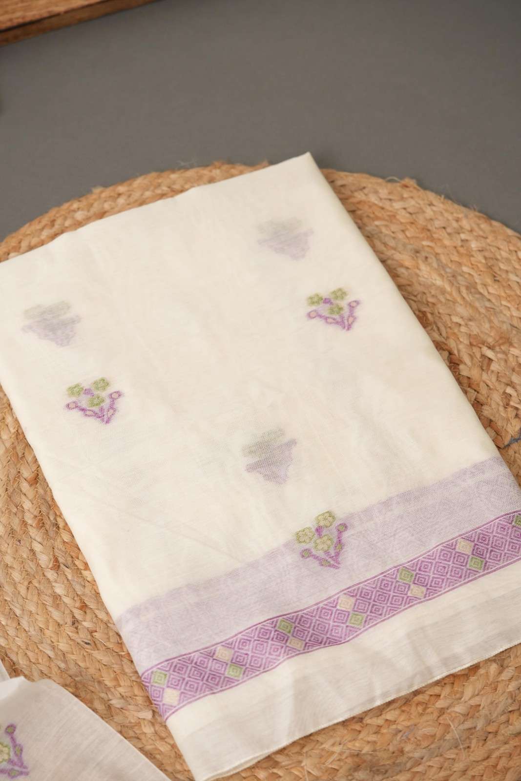 JAMDANI 3-Piece Unstitched Suit- Top, Bottom & Dupatta