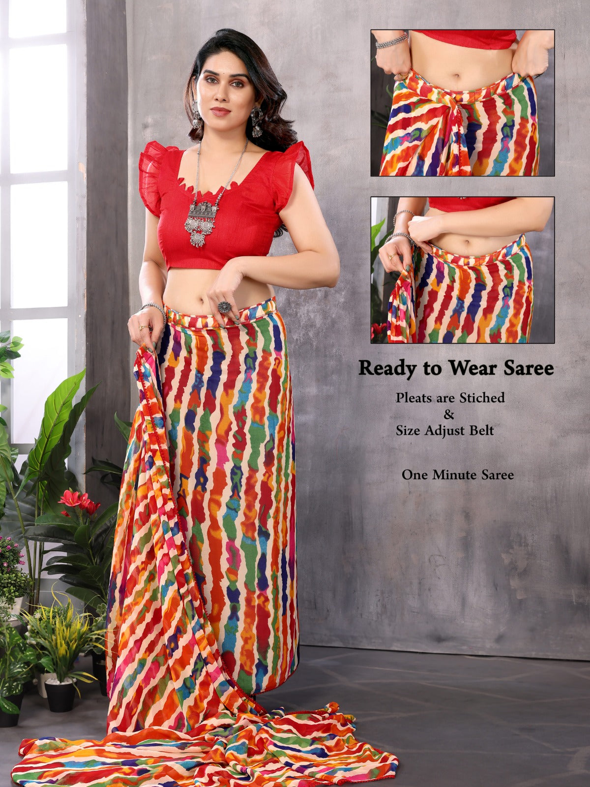 Dual-Toned Ikkat Silk Saree