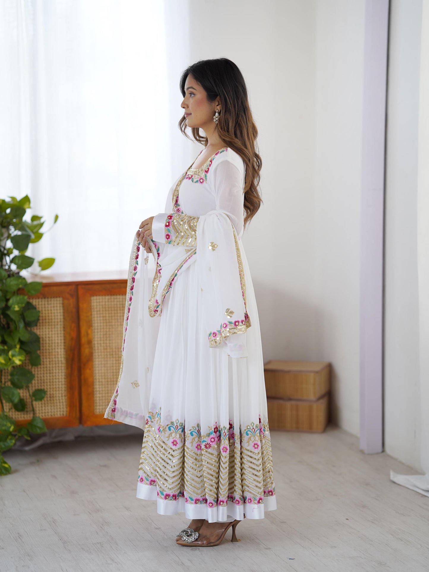 Embroidered Sequins Designer Anarkali 3-Piece Set