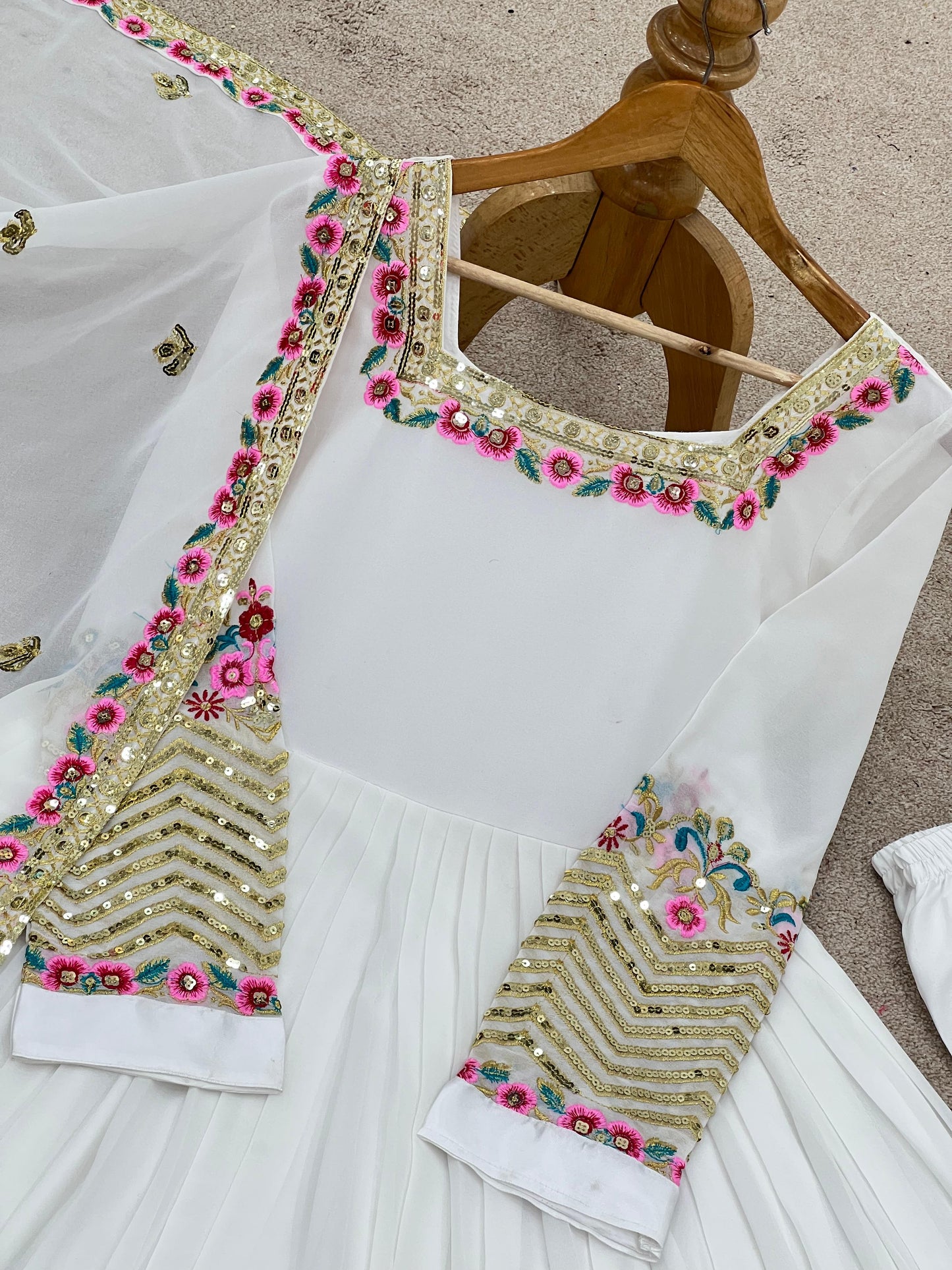Embroidered Sequins Designer Anarkali 3-Piece Set