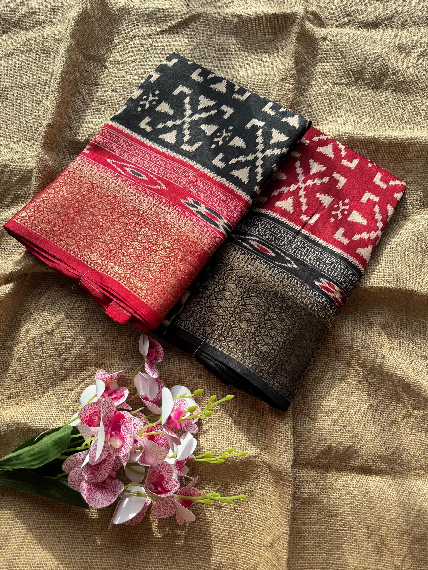 Dual-Toned Ikkat Silk Saree