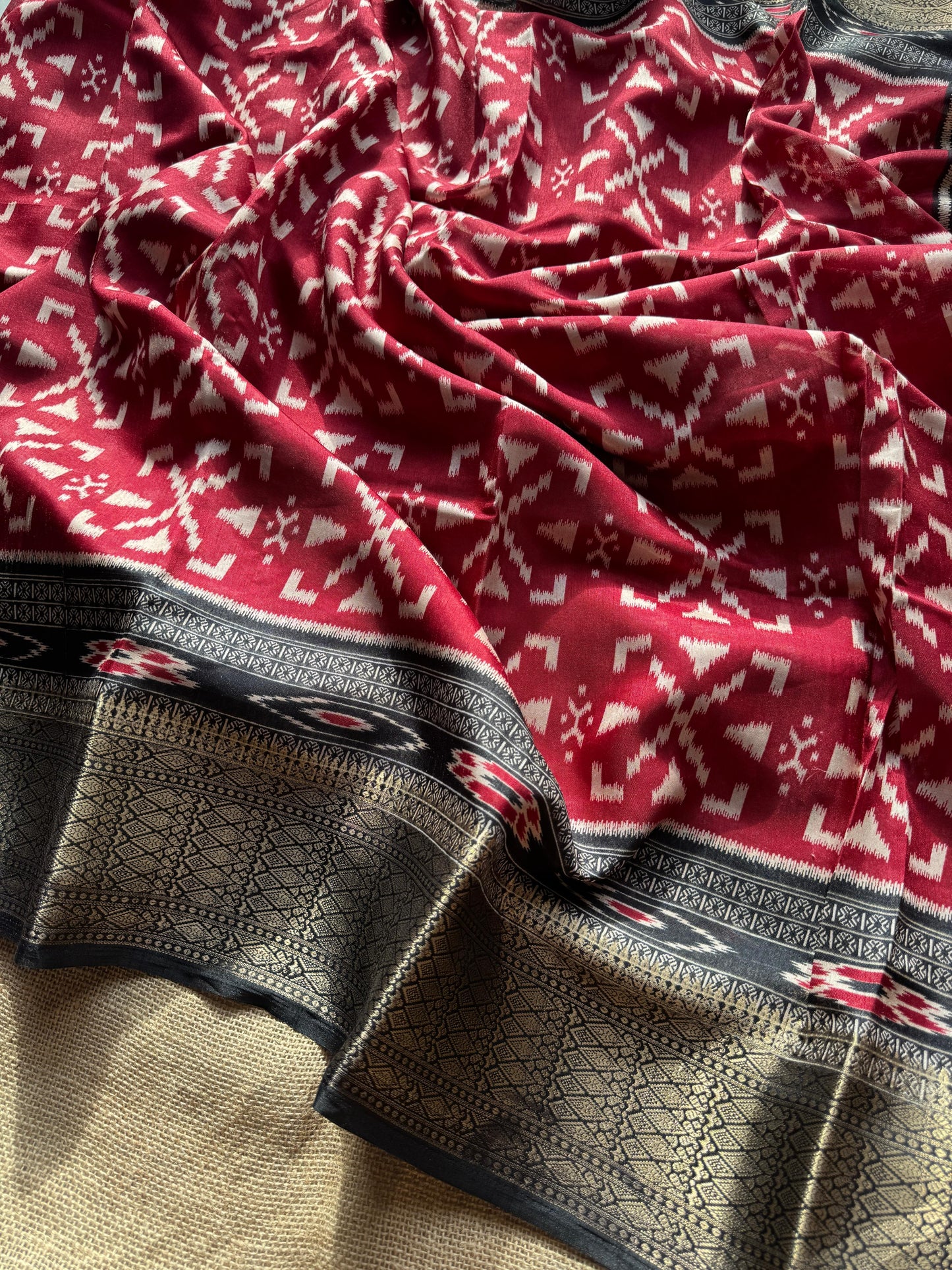 Dual-Toned Ikkat Silk Saree