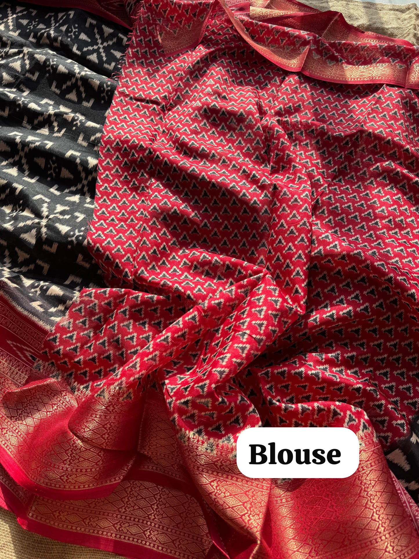 Dual-Toned Ikkat Silk Saree