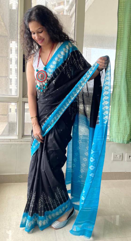 Digital Print Linen Saree