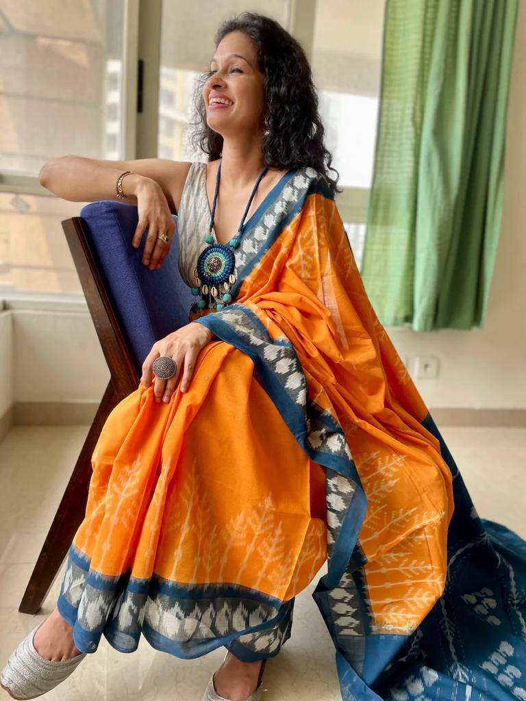 Digital Print Linen Saree