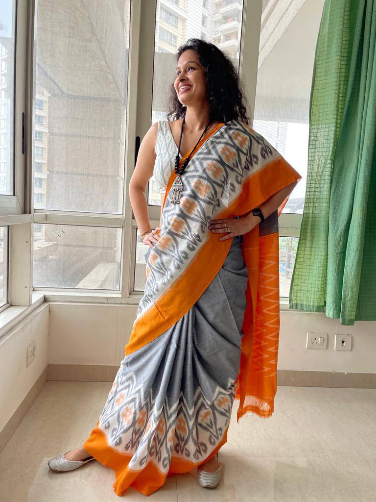 Digital Print Linen Saree
