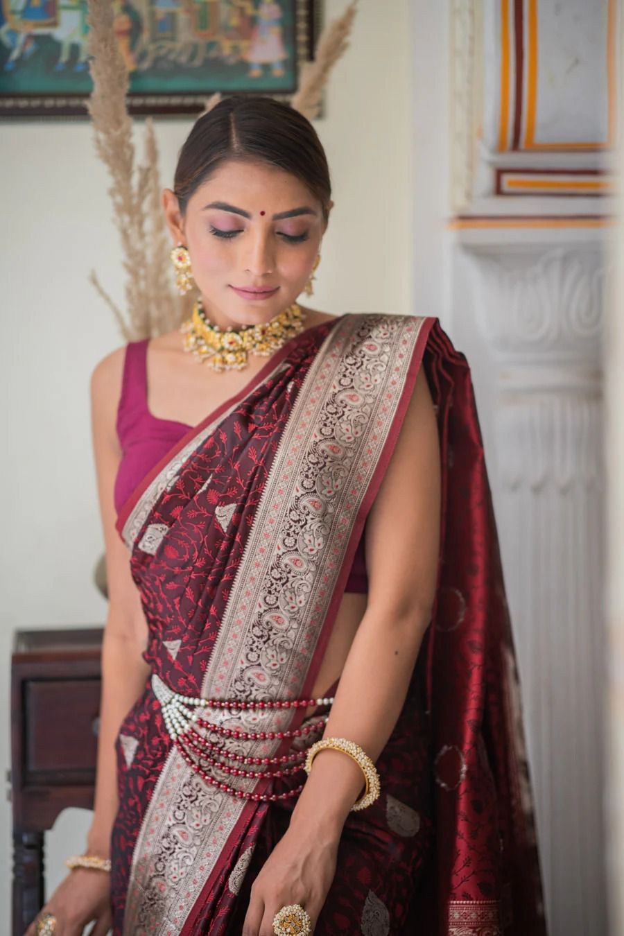 Emerald Green Banarasi Silk Saree
