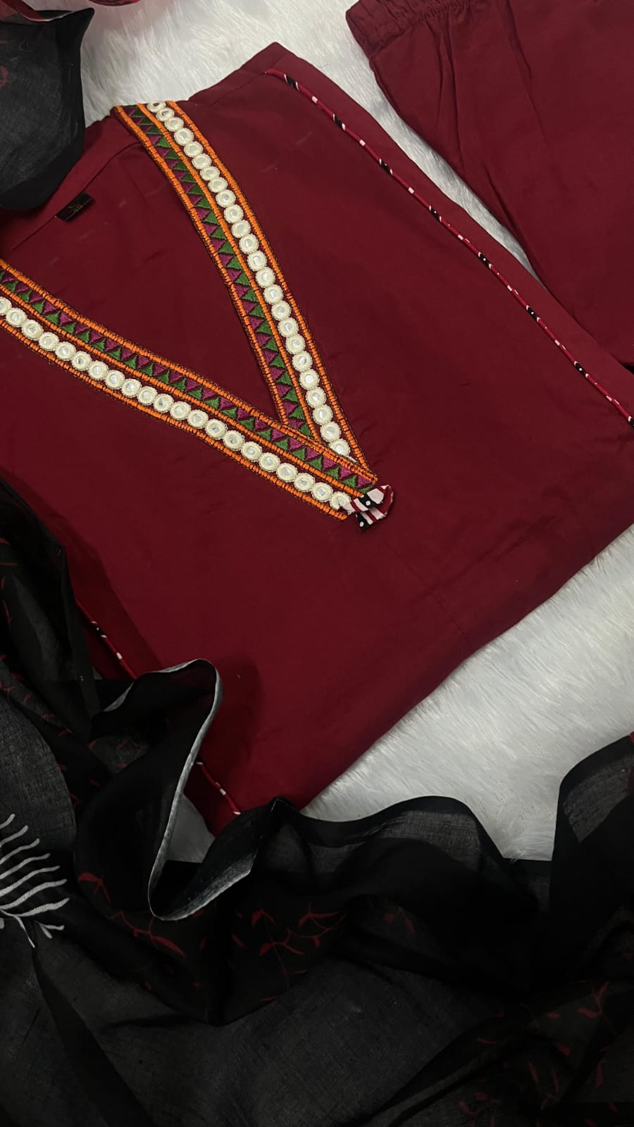 Effortless Elegance with Intricate Embroidery