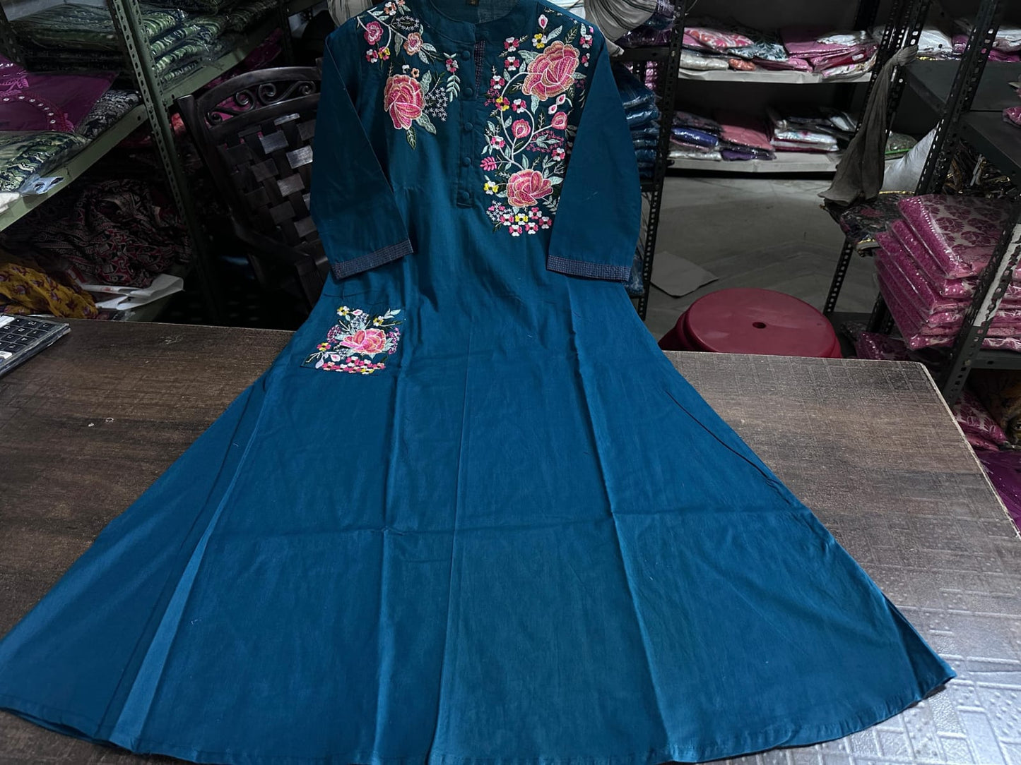 PURE COTTON EMBROIDERY KURTI WITH PANT & DUPATTA