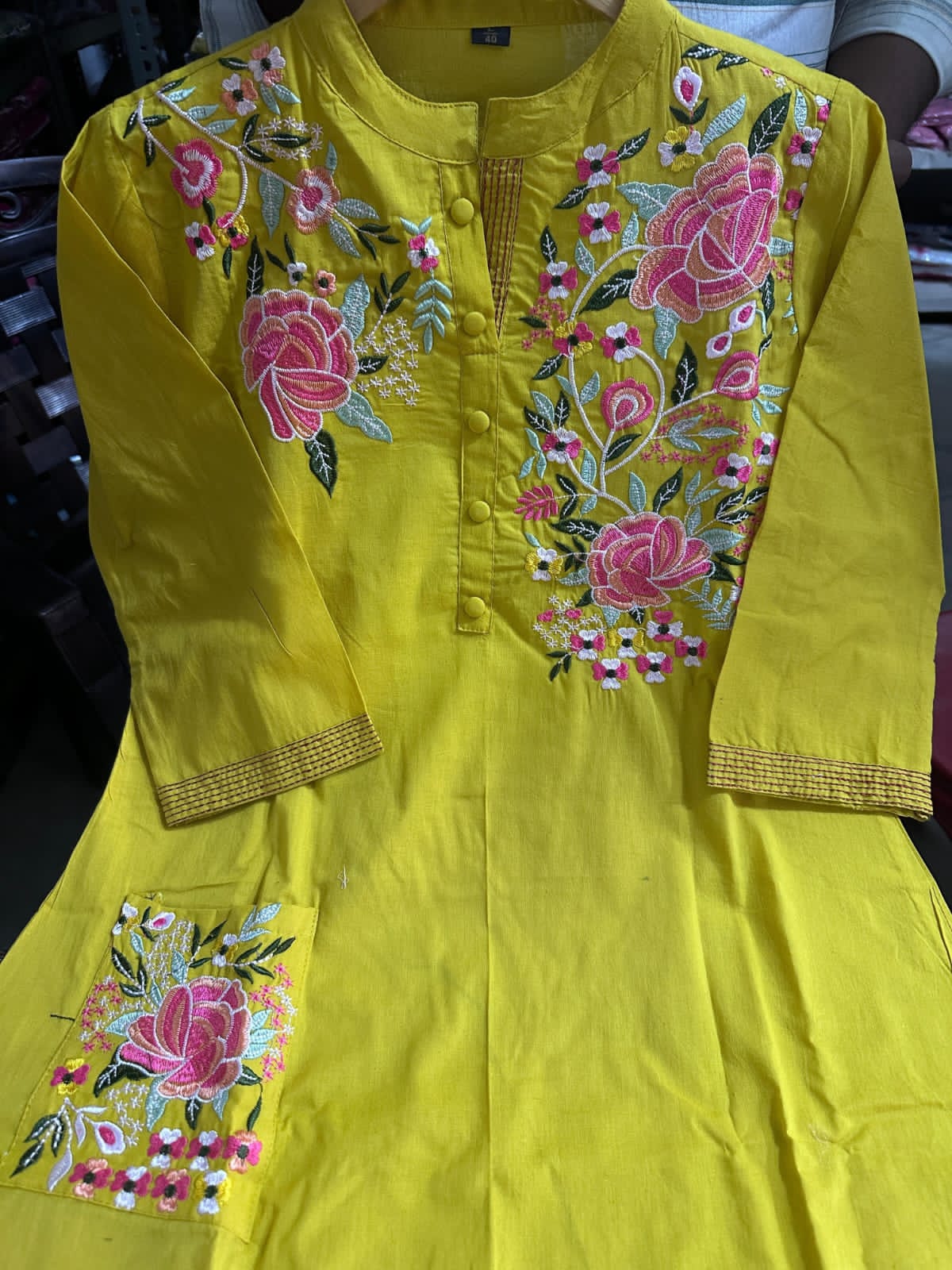 PURE COTTON EMBROIDERY KURTI WITH PANT & DUPATTA