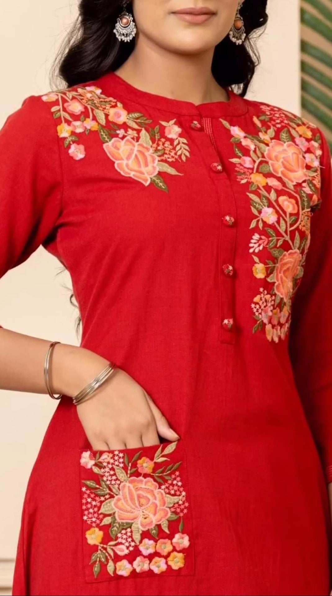 PURE COTTON EMBROIDERY KURTI WITH PANT & DUPATTA