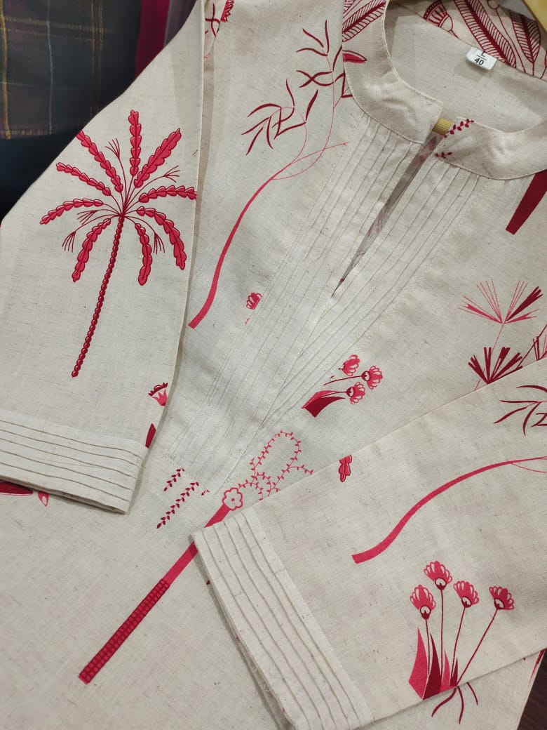 Nature-Inspired Cotton Kurti Set