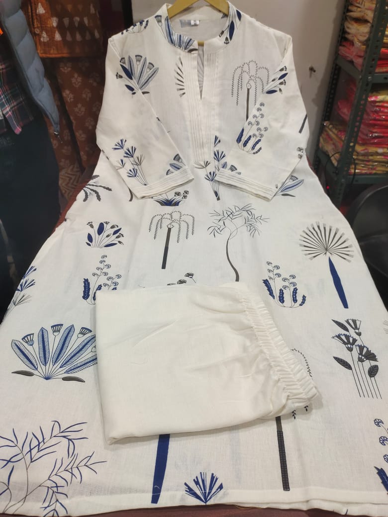 Nature-Inspired Cotton Kurti Set