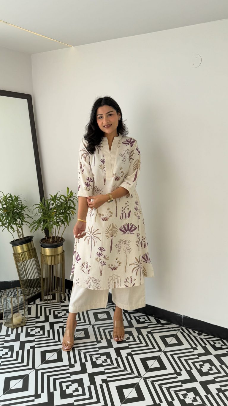 Nature-Inspired Cotton Kurti Set