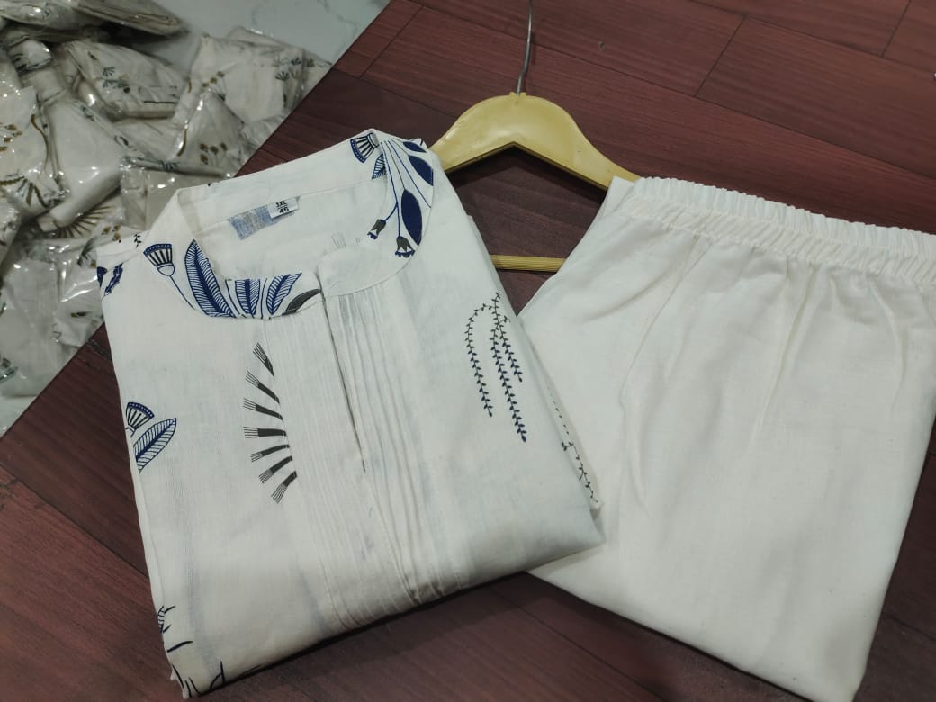 Nature-Inspired Cotton Kurti Set