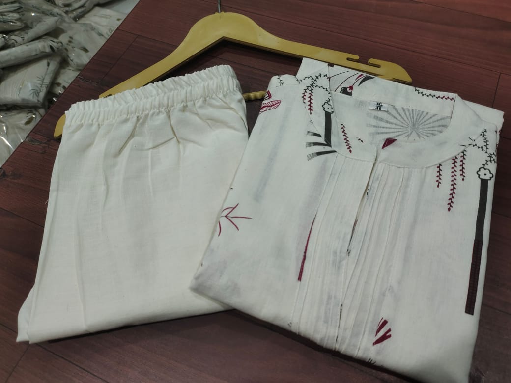Nature-Inspired Cotton Kurti Set