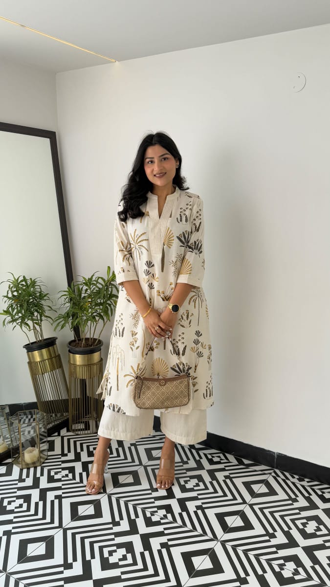 Nature-Inspired Cotton Kurti Set