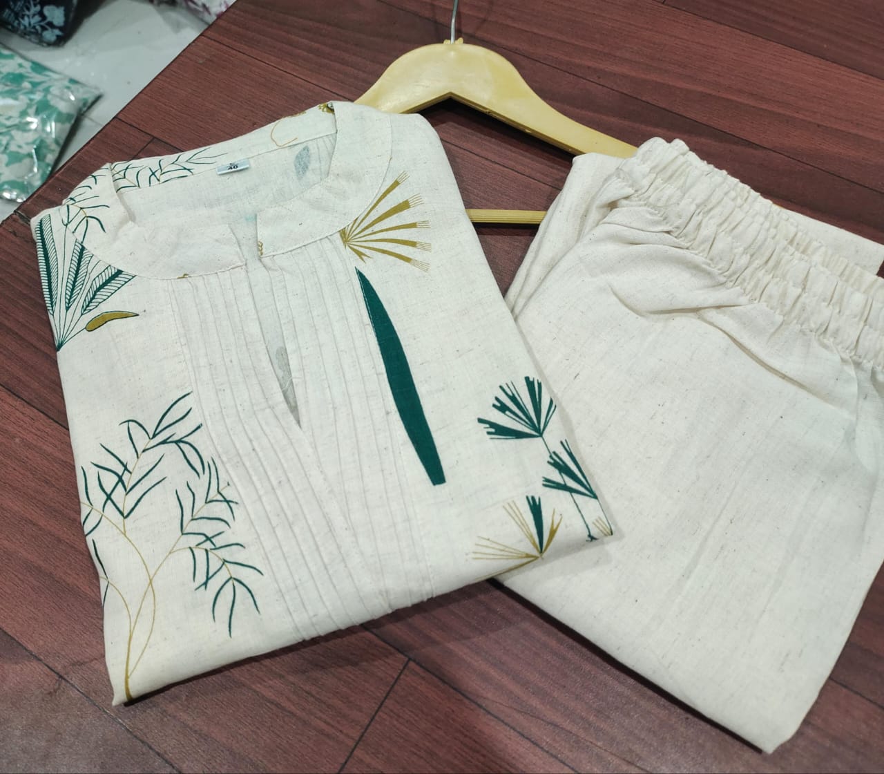 Nature-Inspired Cotton Kurti Set