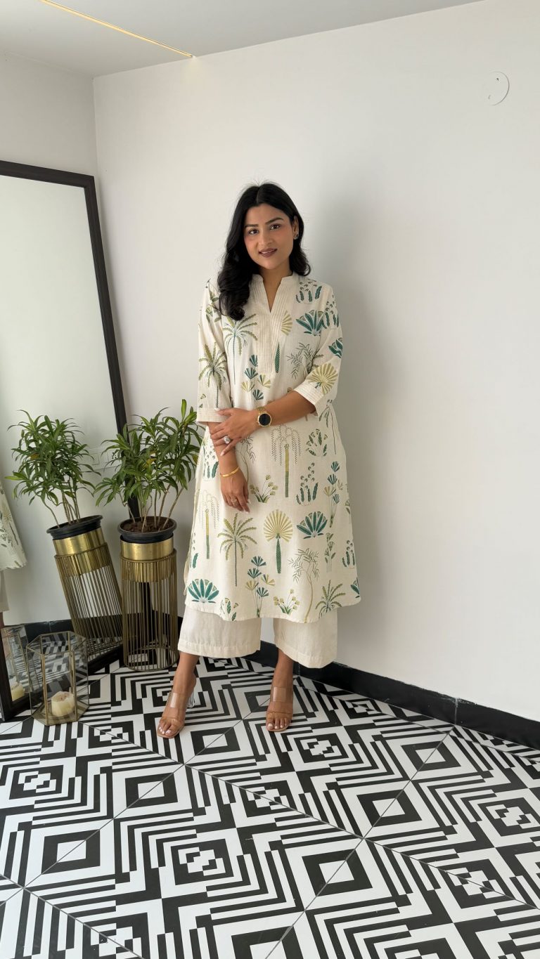Nature-Inspired Cotton Kurti Set