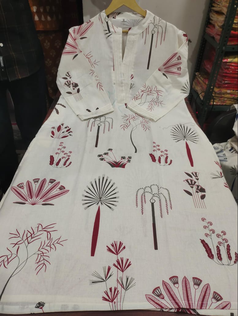 Nature-Inspired Cotton Kurti Set