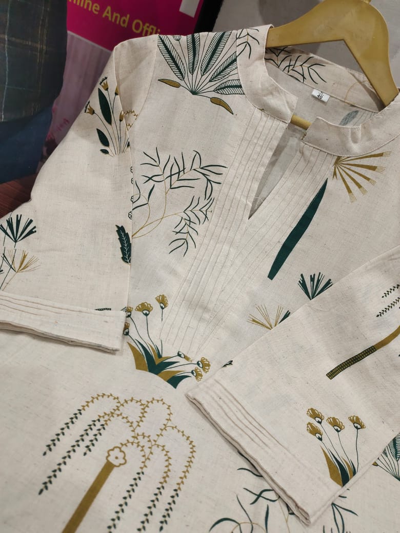 Nature-Inspired Cotton Kurti Set