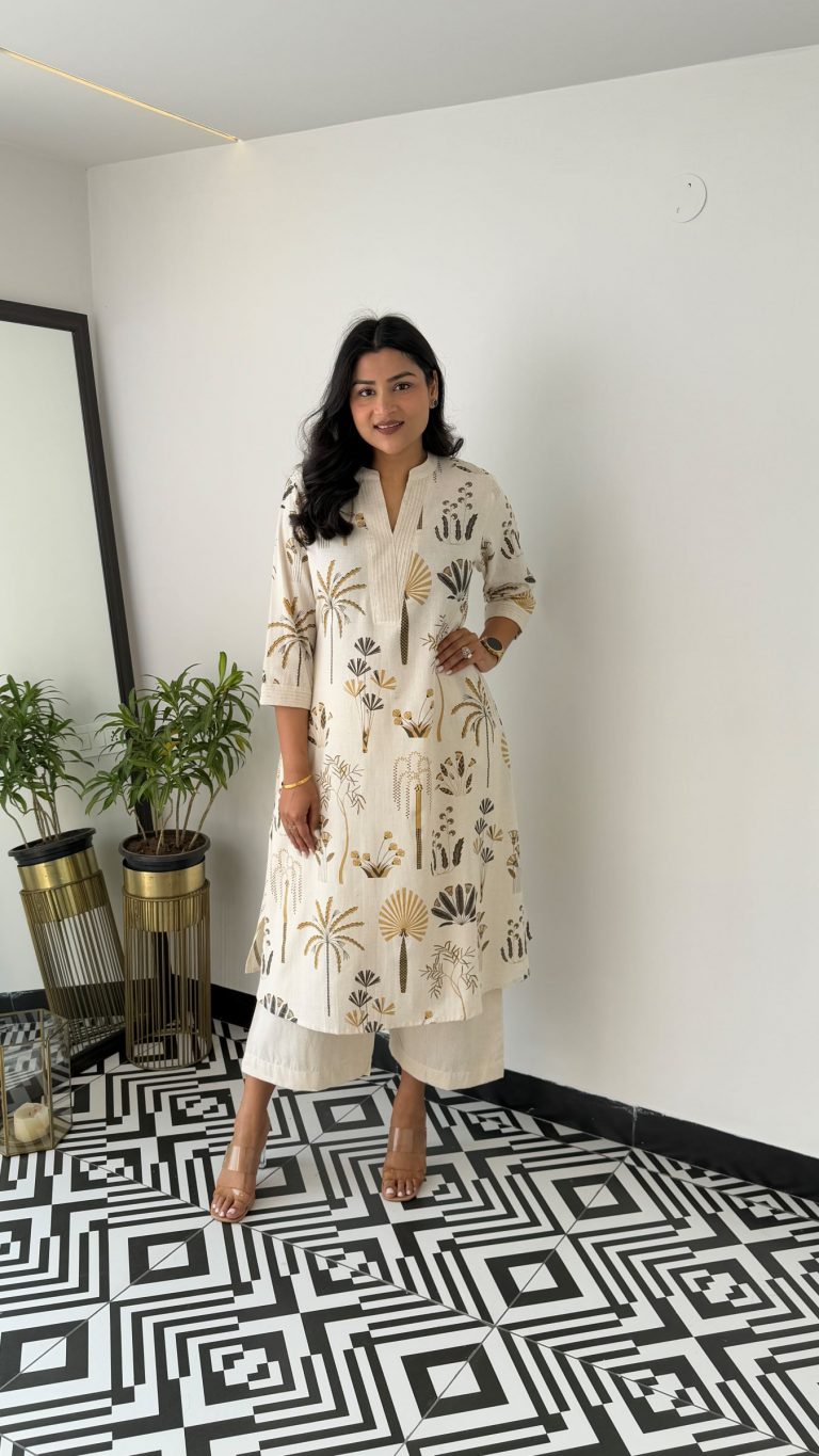 Nature-Inspired Cotton Kurti Set