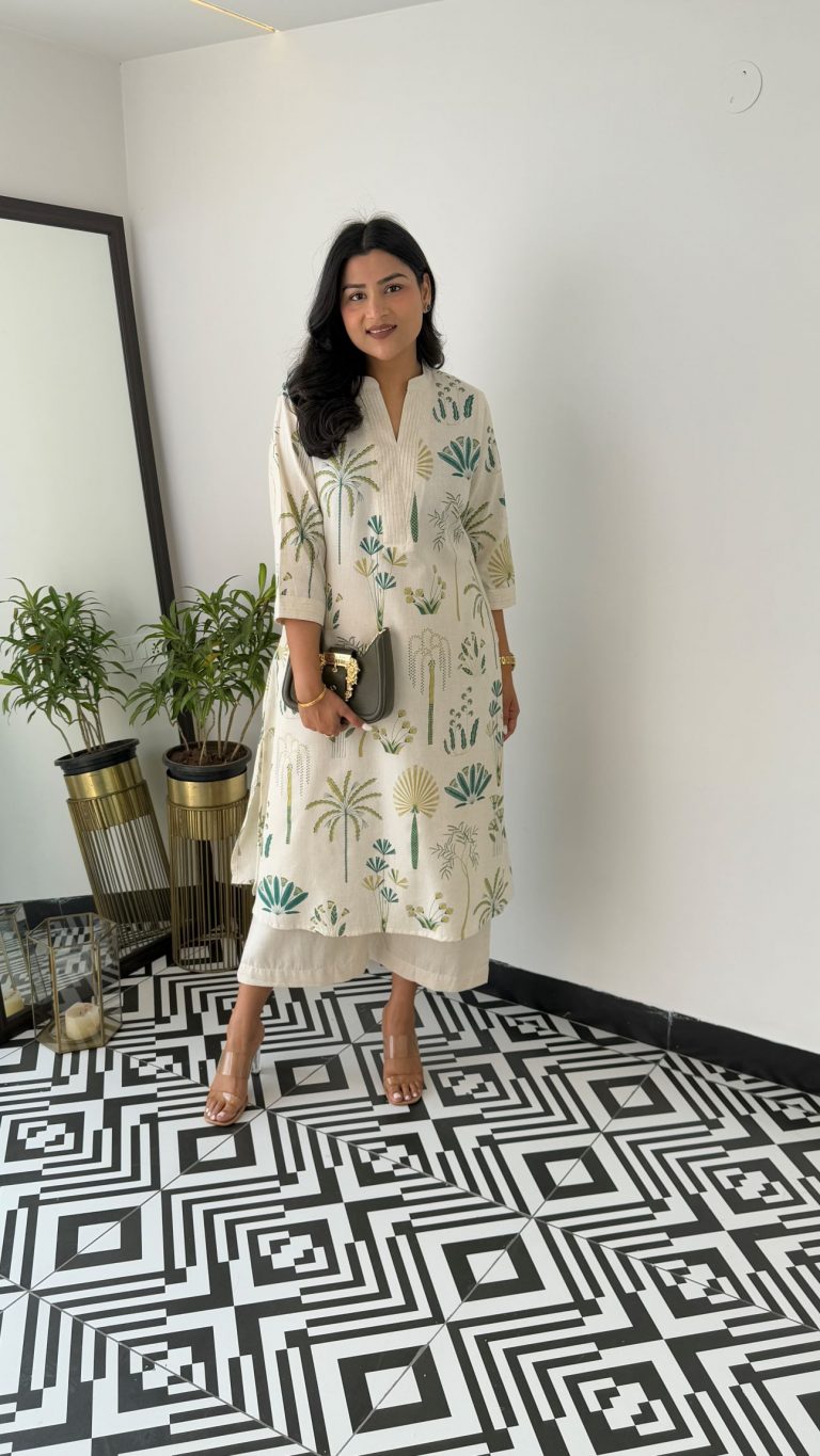 Nature-Inspired Cotton Kurti Set