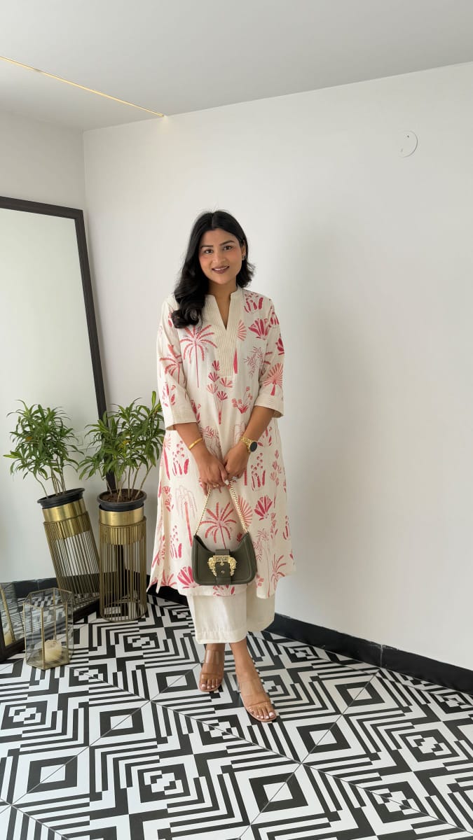 Nature-Inspired Cotton Kurti Set