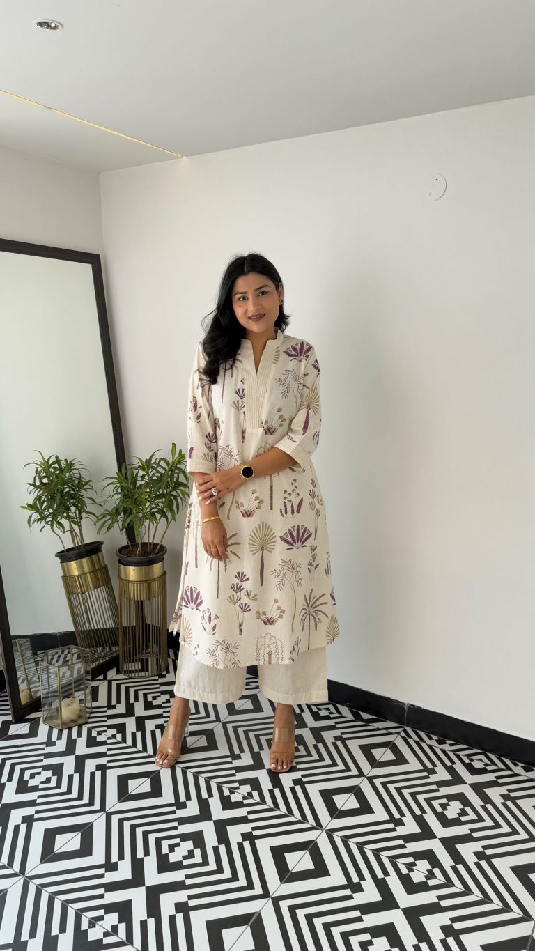 Nature-Inspired Cotton Kurti Set