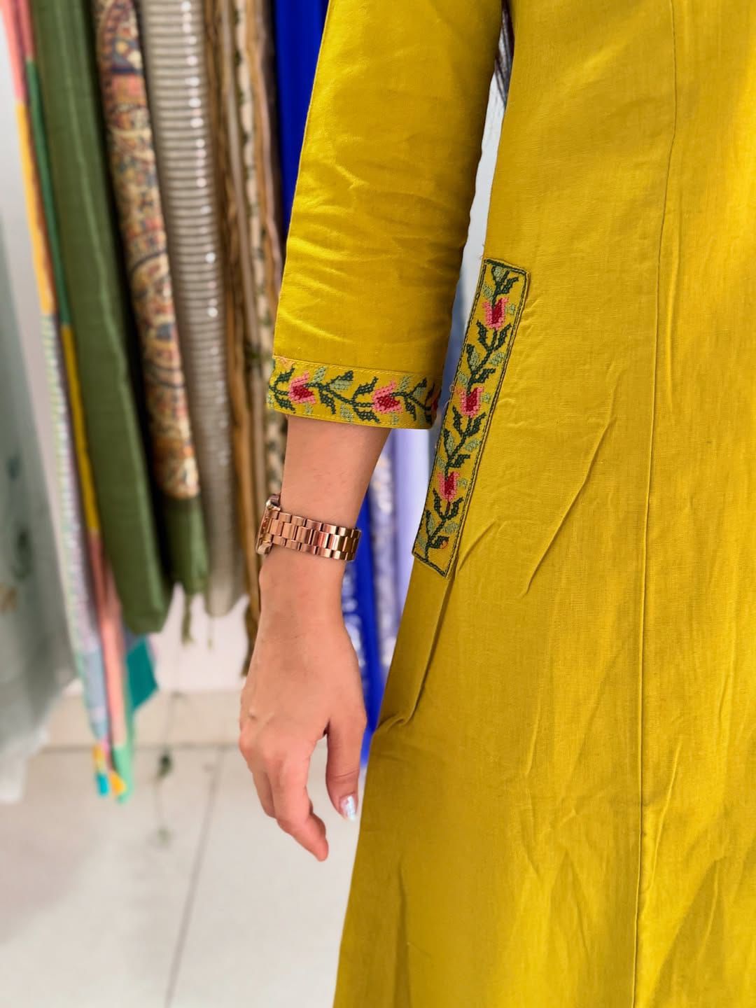 Floral Elegance in Vibrant Hues – Cotton Embroidered Coordinate Set