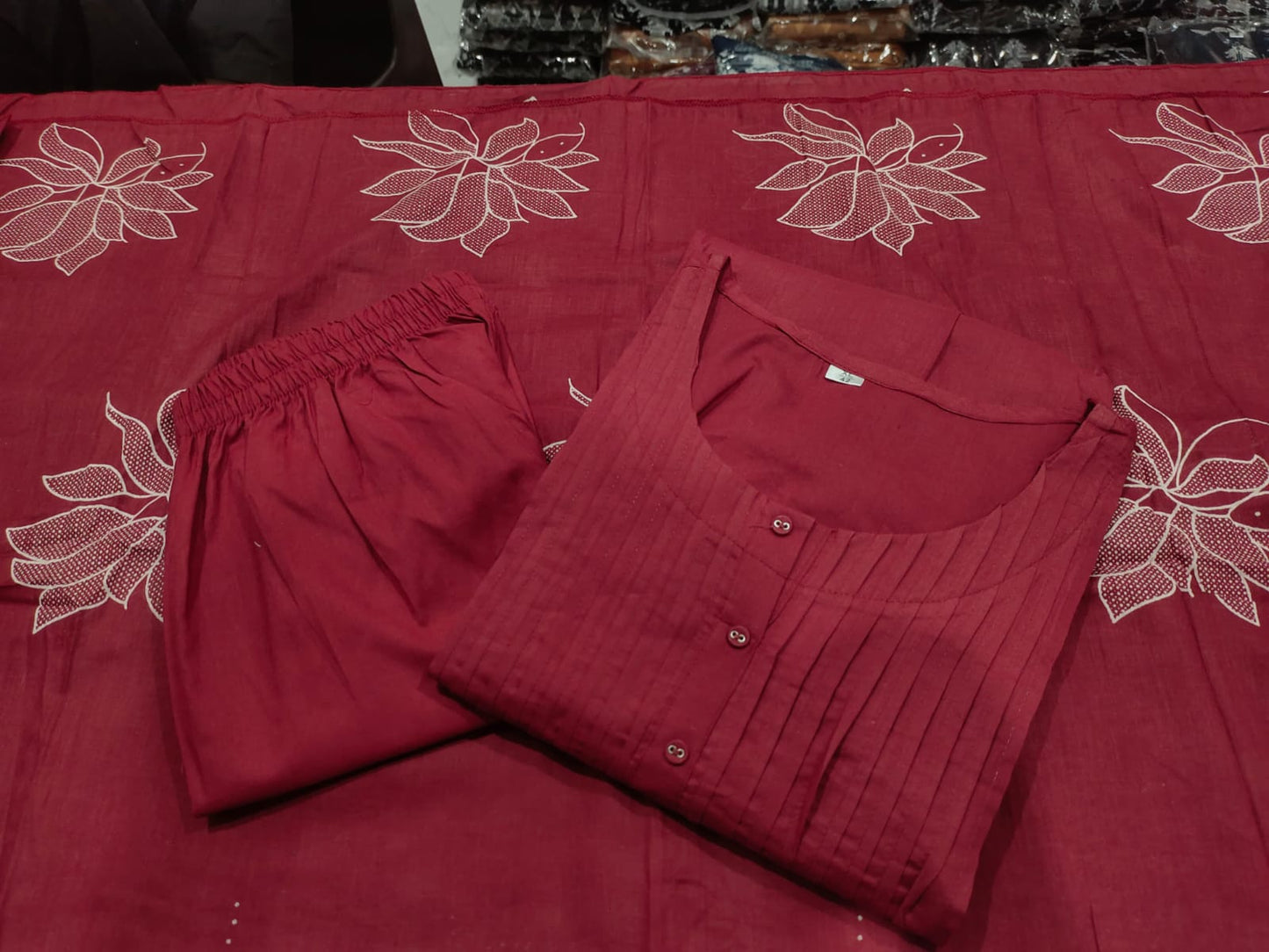 Pure Cotton Discharge Print Kurti Set