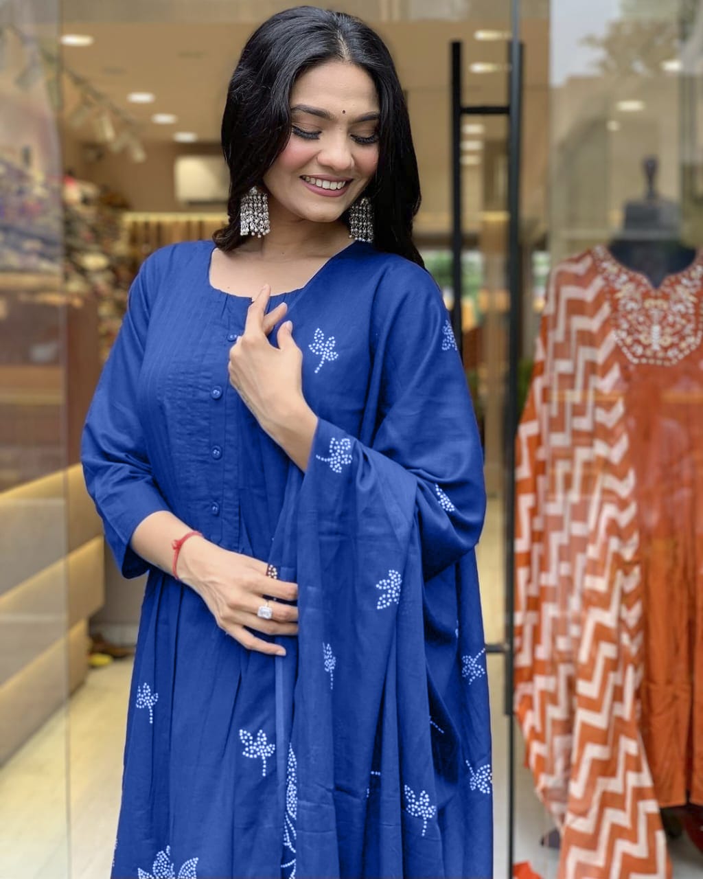 Pure Cotton Discharge Print Kurti Set