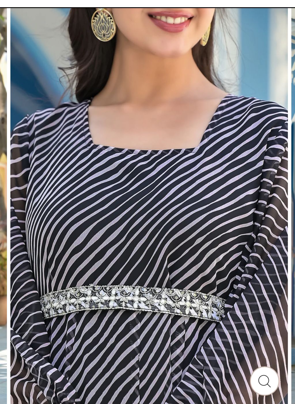 Elegant Organza Long Anarkali Kurti