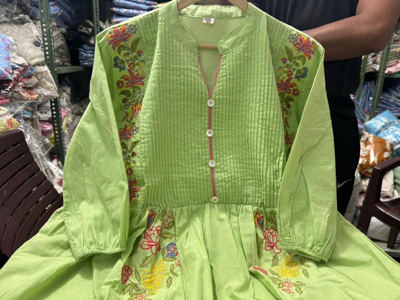 Pastel Bloom – Elegant Floral Kurti Set for Effortless Grace