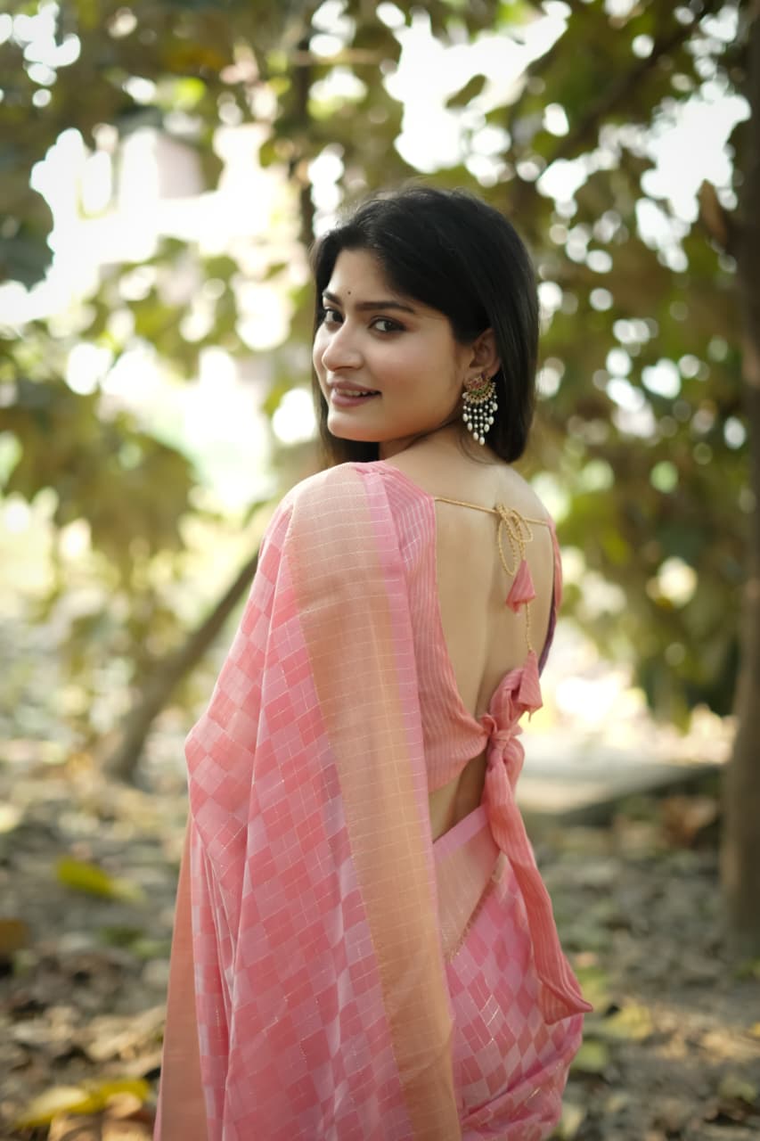 LAVENDER-PINK KALYANI SILK SAREE
