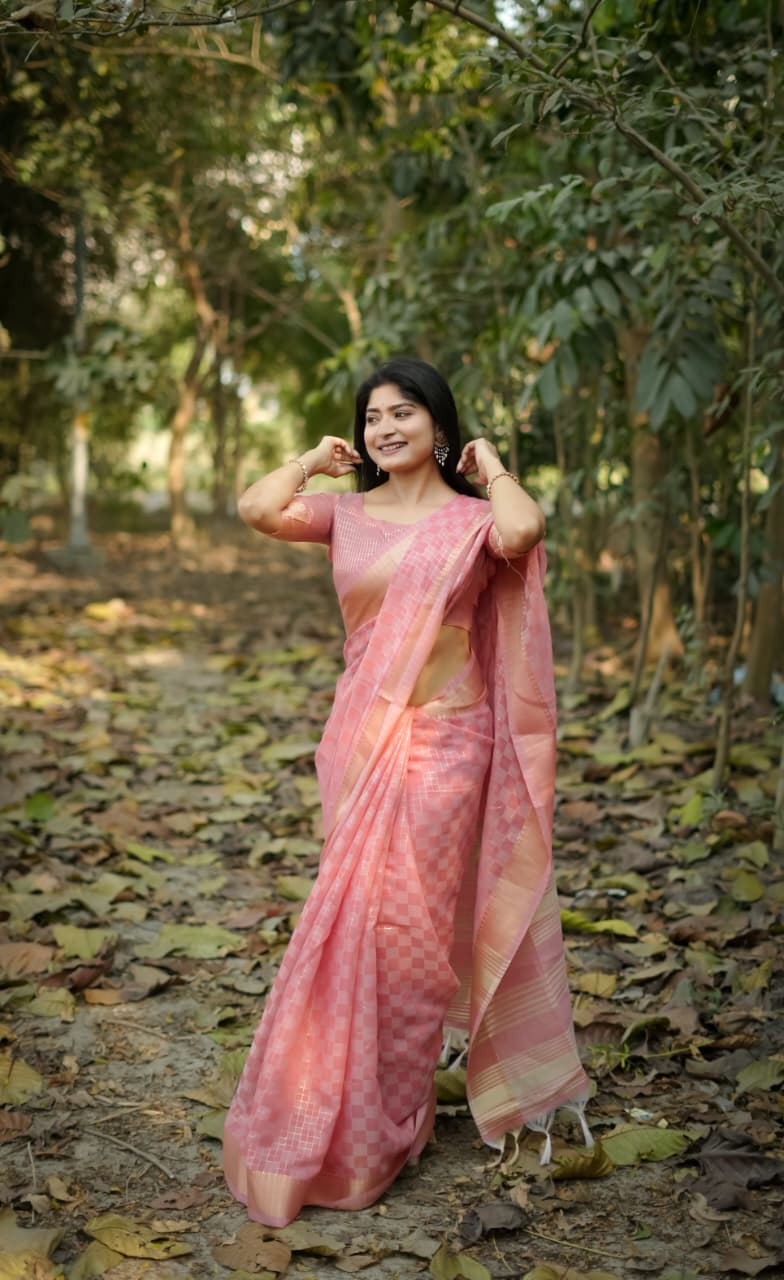 LAVENDER-PINK KALYANI SILK SAREE