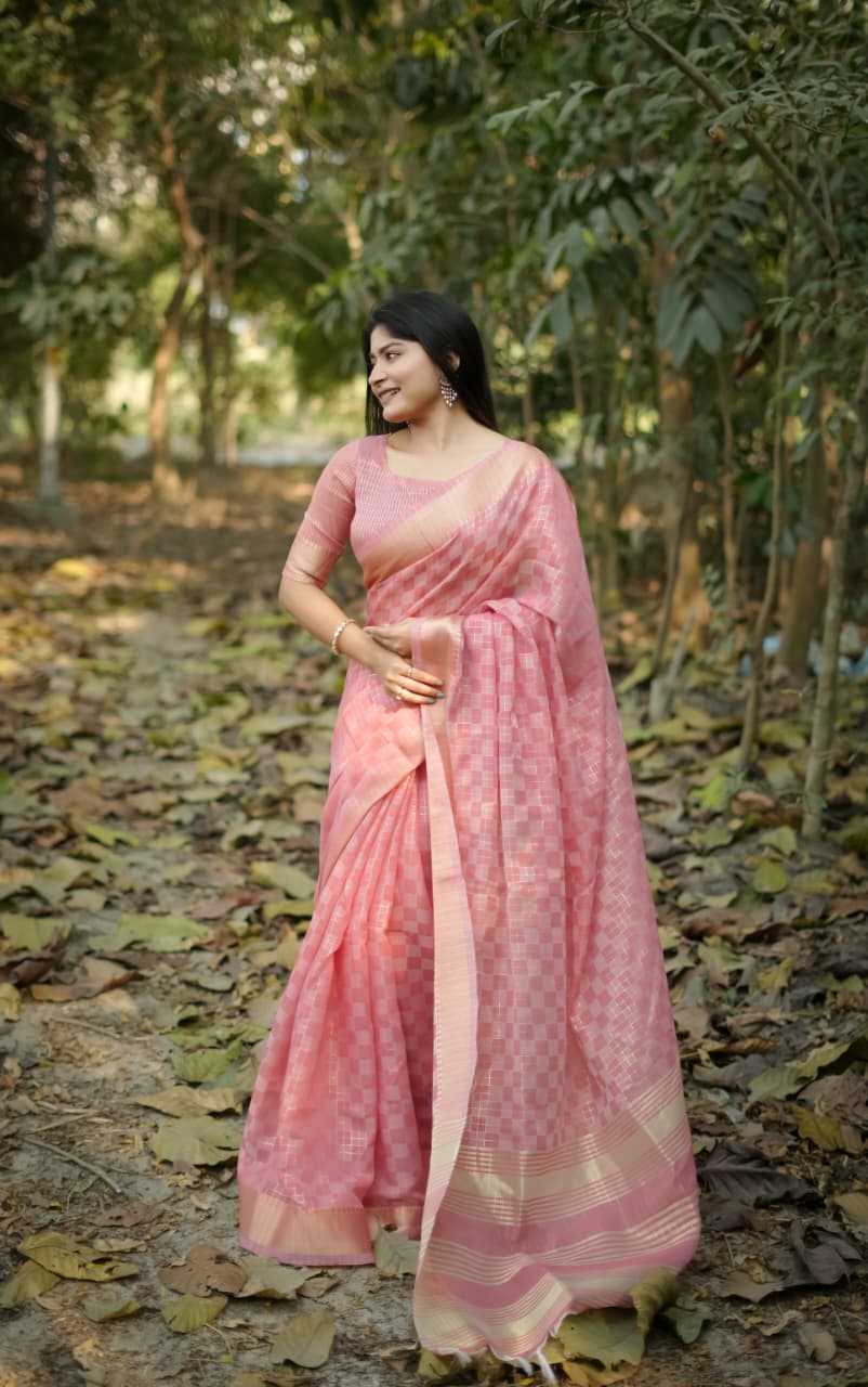 LAVENDER-PINK KALYANI SILK SAREE