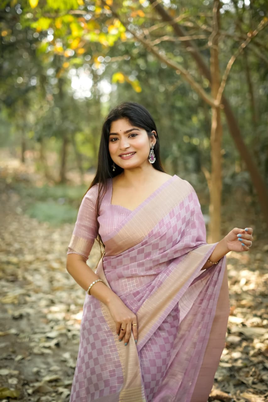 LAVENDER-PINK KALYANI SILK SAREE