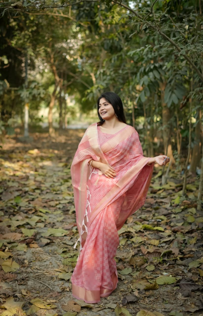 LAVENDER-PINK KALYANI SILK SAREE