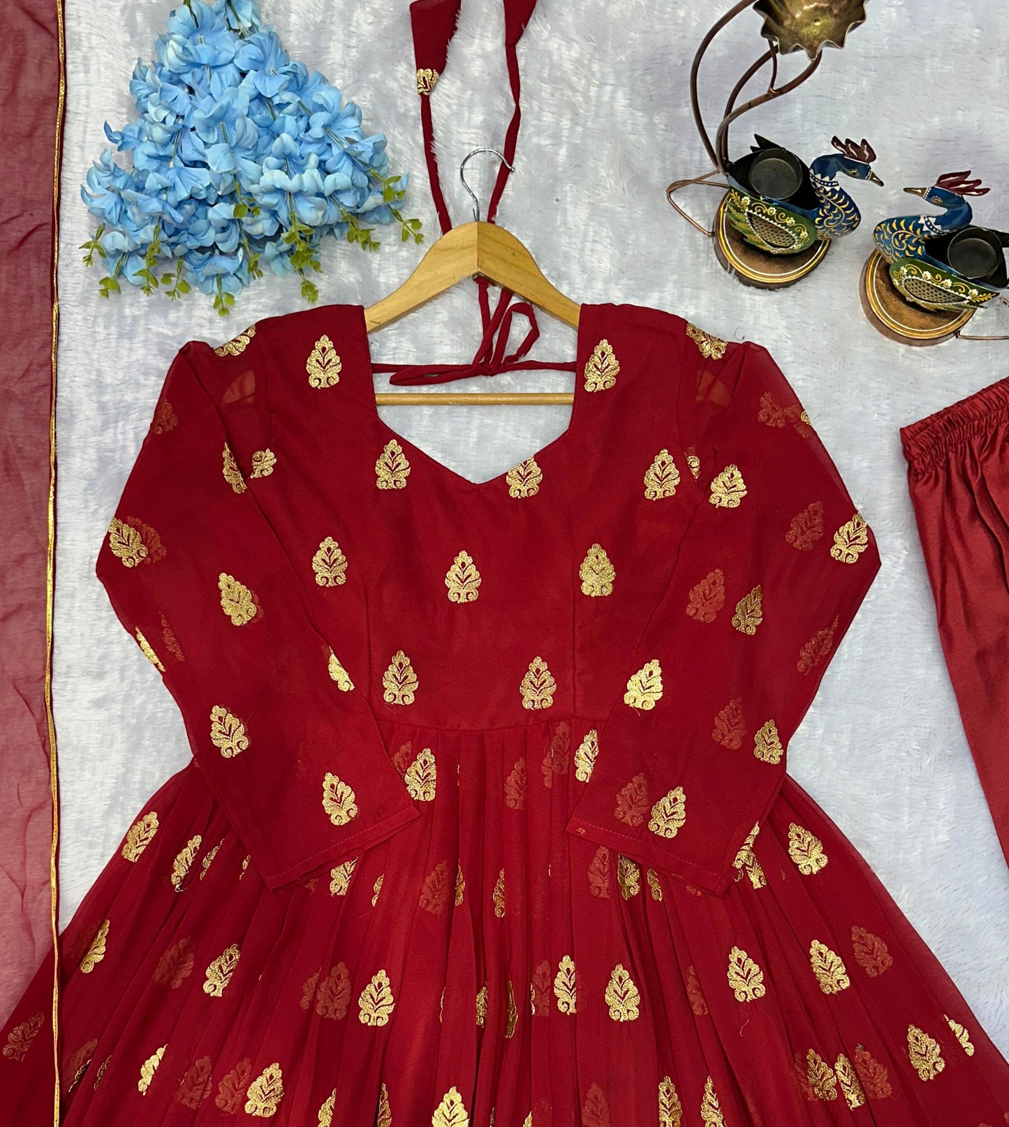 Designer Embroidery Party Wear Gown Set