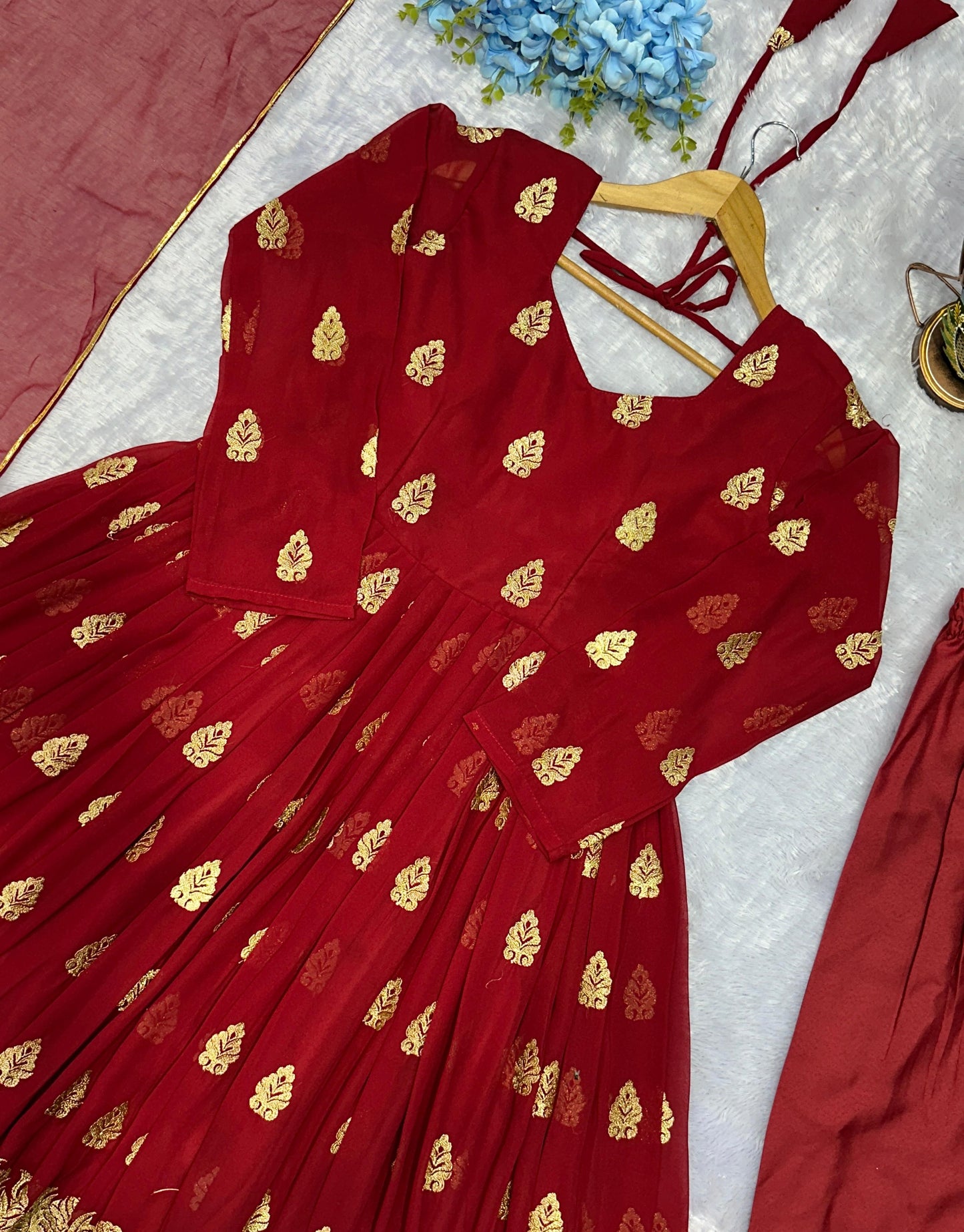 Designer Embroidery Party Wear Gown Set