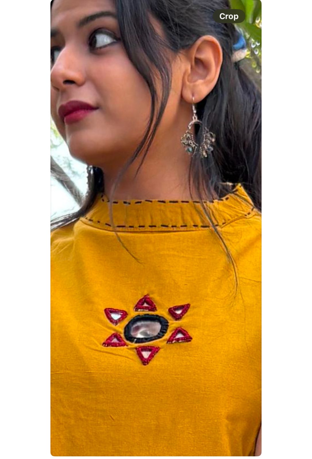 Cut Kurti Set with Embroidered Detailing