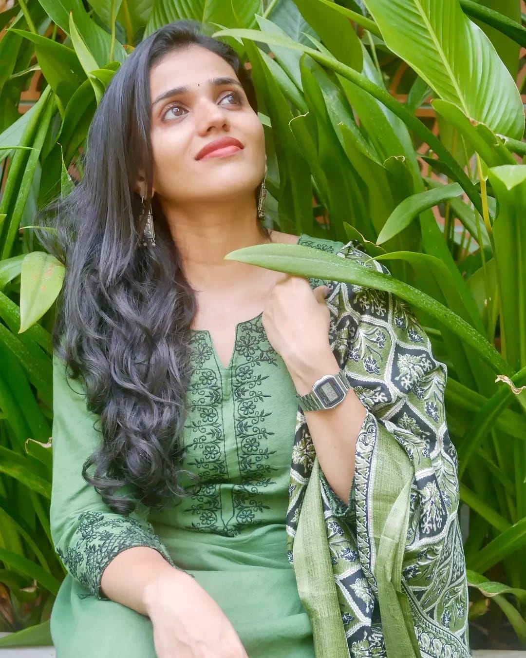 Embroidered Cotton Kurta Set with Khadi Silk Ajrakh Dupatta