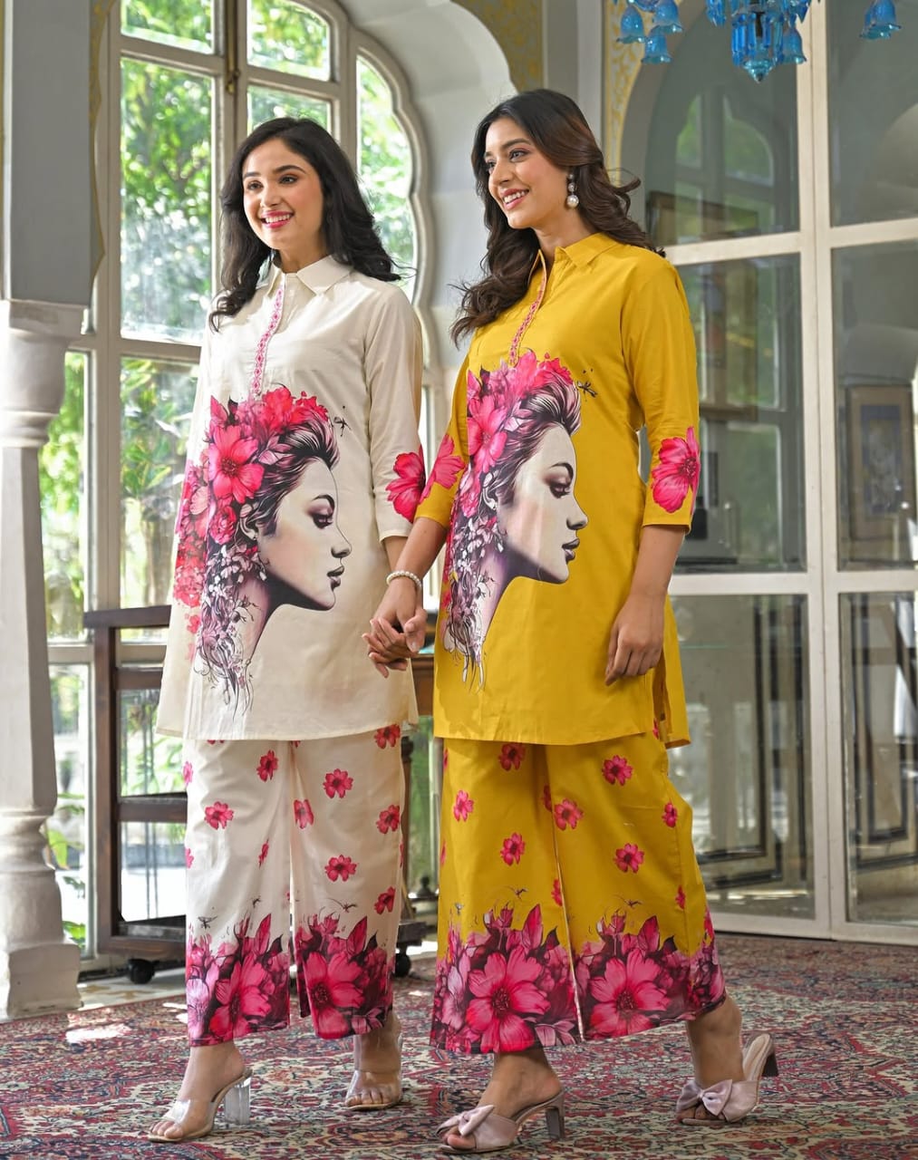 Digital Printed Art Work Muslin Silk Co-Ord Set