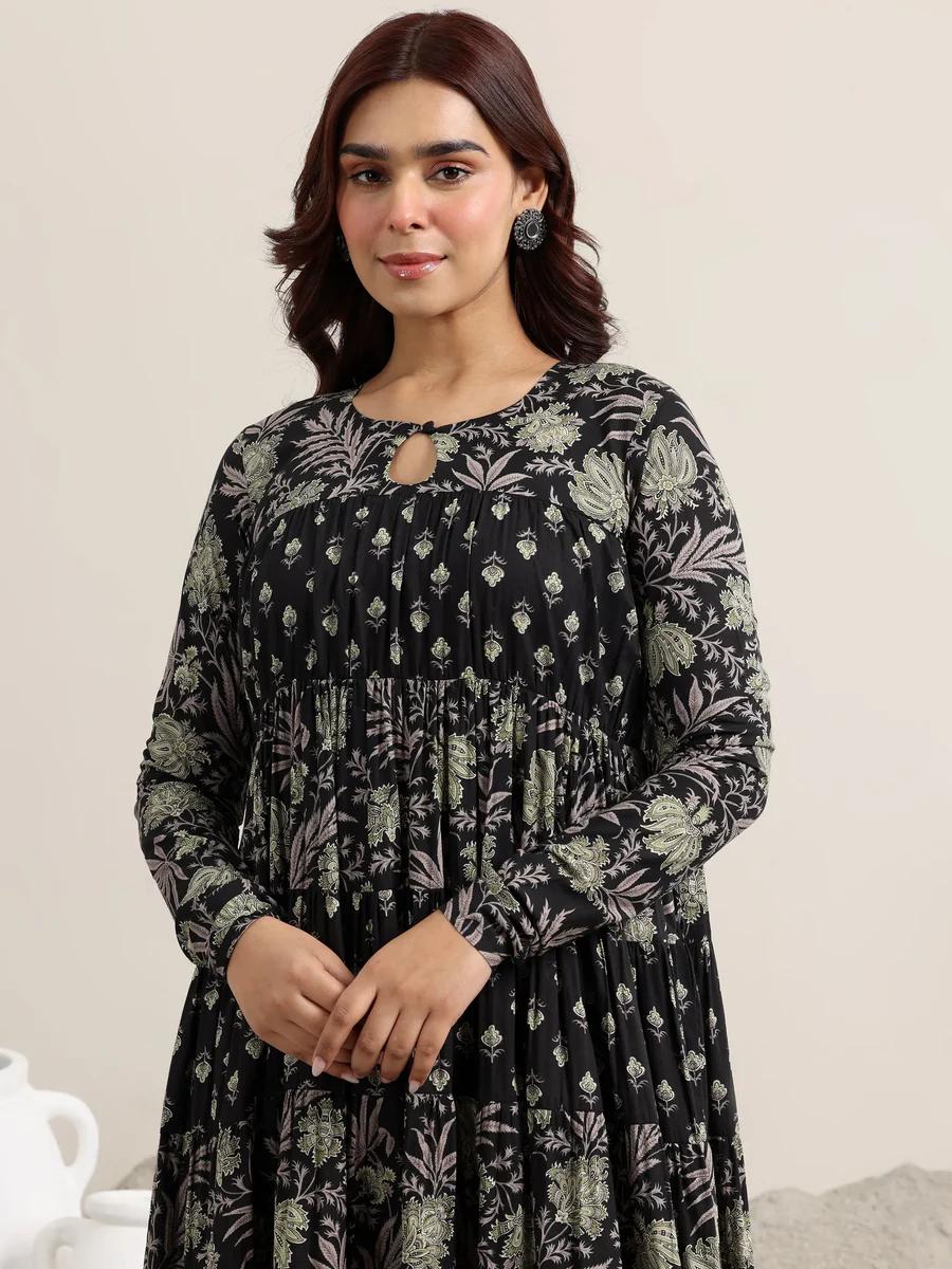 Cotton Printed Anarkali Kurta Set with Dupatta