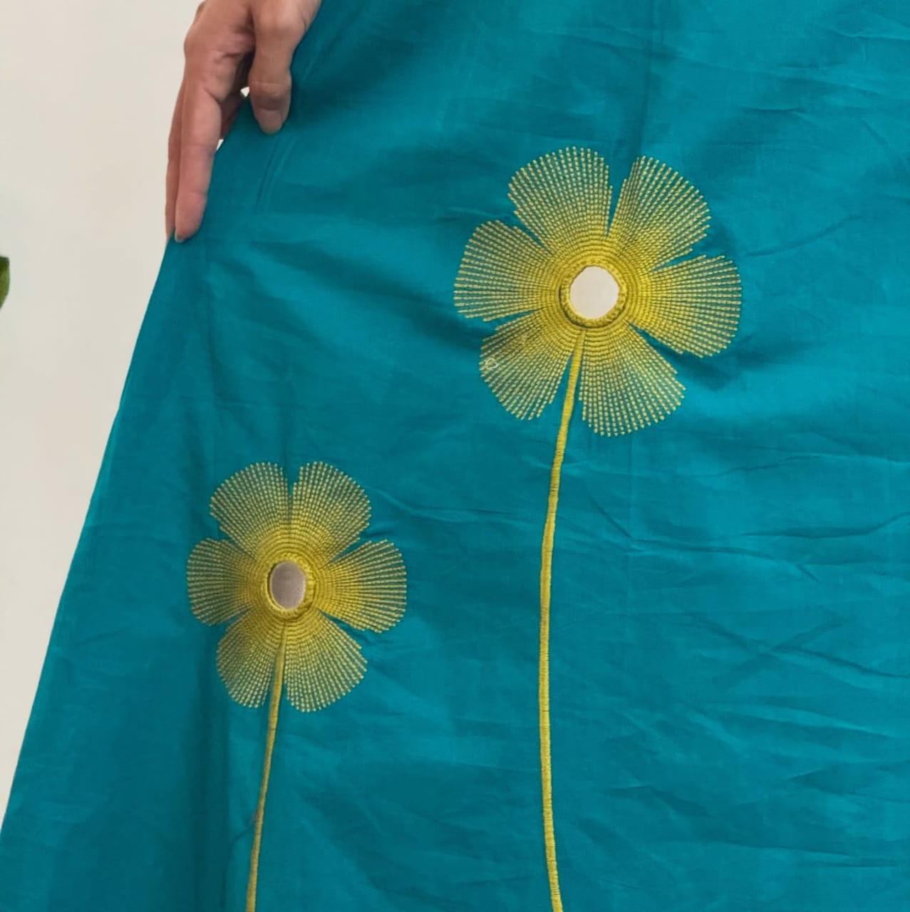 Elegant Embroidered Cotton Kurti with Palazzo Set